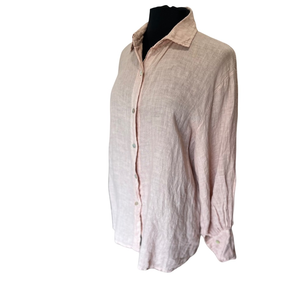 Alexandre Laurent Paris Pink Linen Button Down Shirt Made in Italy Size L